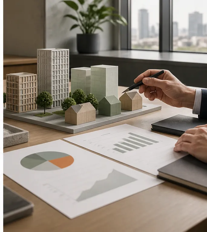 Property models and neutral charts on a capital-planning desk